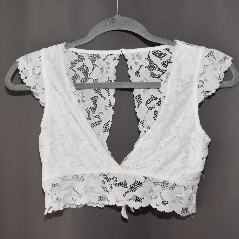 White Lace Crop Top